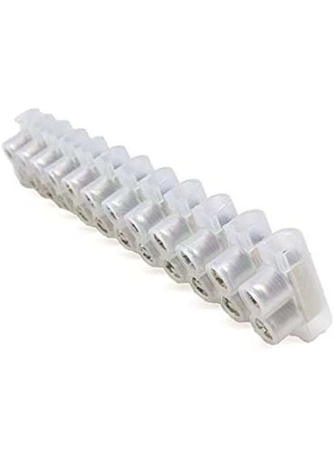 12 Way Wire Connector Terminal Block 20A Flame Retardant White Copper Inside - Image 2